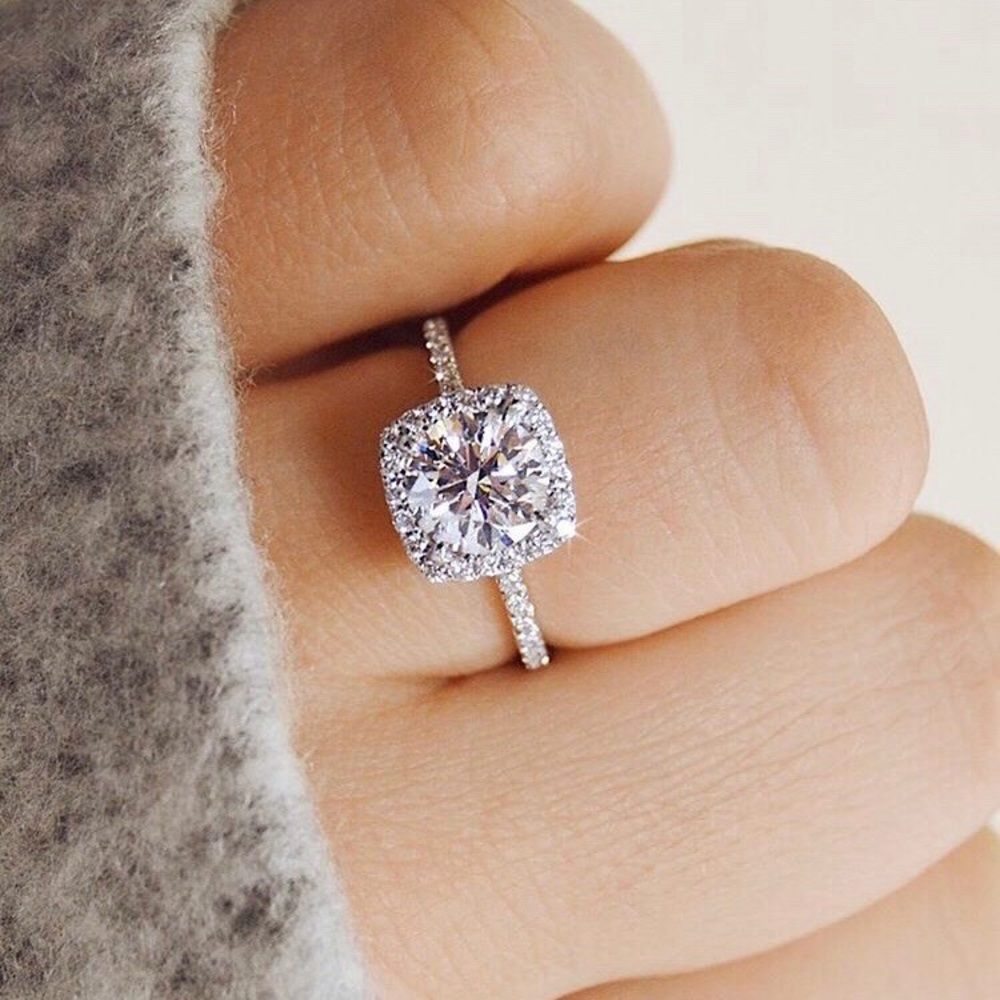 18K White Sapphire Gold Filled Ring